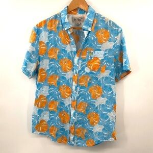 Original Penguin Hawaiian Shirt Size L Button Down Short Sleeves